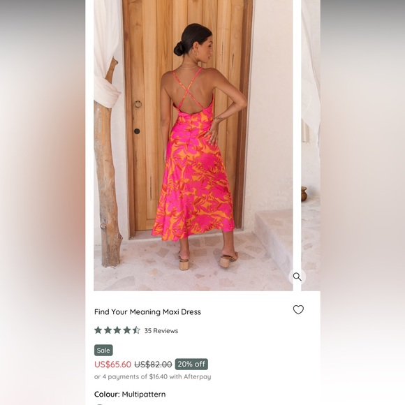 Fortunate One Find Your Meaning Maxi Dress NWT, size XL, pink and orange pattern - Picture 10 of 12